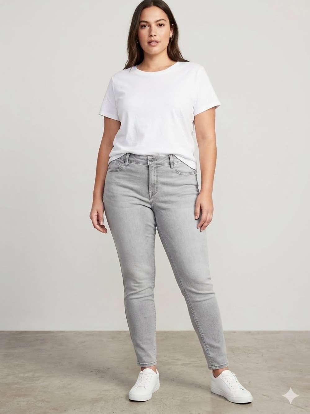 Old Navy Rockstar Skinny Jeans Light Gray Denim Stretch Size 14